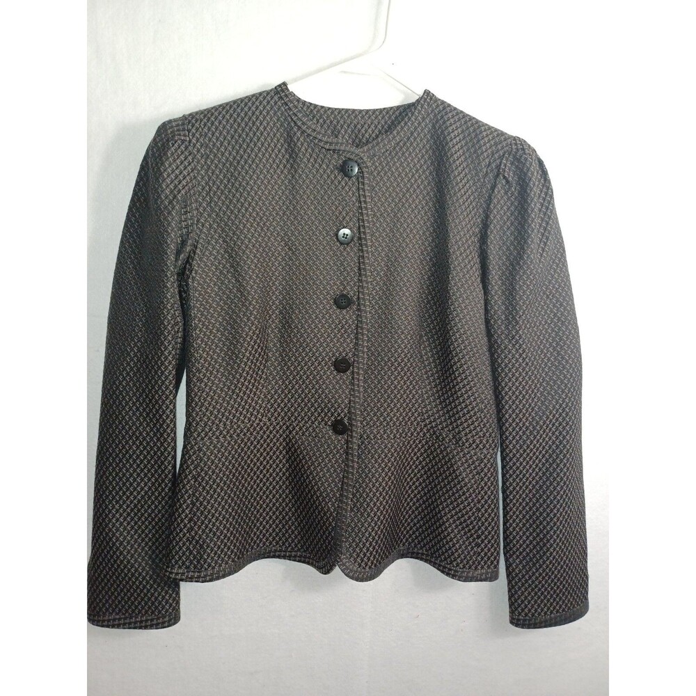 ARMANI COLLEZIONI Italy Brow Black Mix Lama Wool Mix Womens sz 10 Blazer Jacket